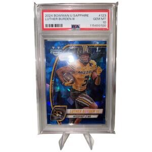 2024 Bowman U Chrome Sapphire Edition Luther Burden III #123 PSA 10 GEM MT
